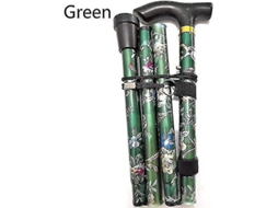 Bengala Dobrável Ajustável Alumínio Floral Caminhada Floral Para Caminhada Camping Durable Mobility Aid