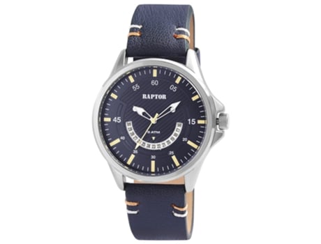 Relógio RAPTOR Semias Homem com Bracelete em Pele Genuína e Exibição de Data