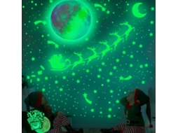 Adesivos de parede, estrela que brilha no escuro, lua que brilha no escuro para teto, adesivos de parede com planetas e espaço (veado lunar)