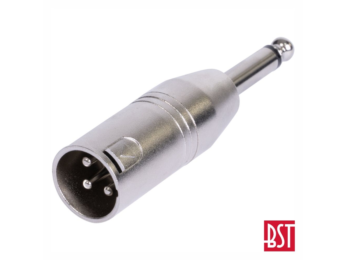 Ficha Adaptadora Xlr 3p Macho / Jack 6.35mm Macho Mn BST
