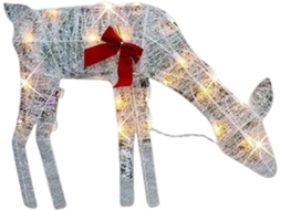 Decoração de Natal Iluminada com Renas para Jardim Família de Renas em Led, Enfeites Festivos para o Gramado, CHABERLU