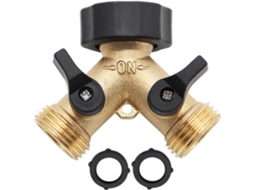 Divisor De Mangueira Versátil, Conector De Latão Maciço De 2 Vias Para Torneira, Alça Com Pegada Confortável, Encaixe Universal Para Torneiras Padrão