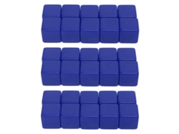 Mali conjunto de 30 Dados em Branco de 16mm de 6 Lados para Escrita Jogo Ensino Matemática Azul