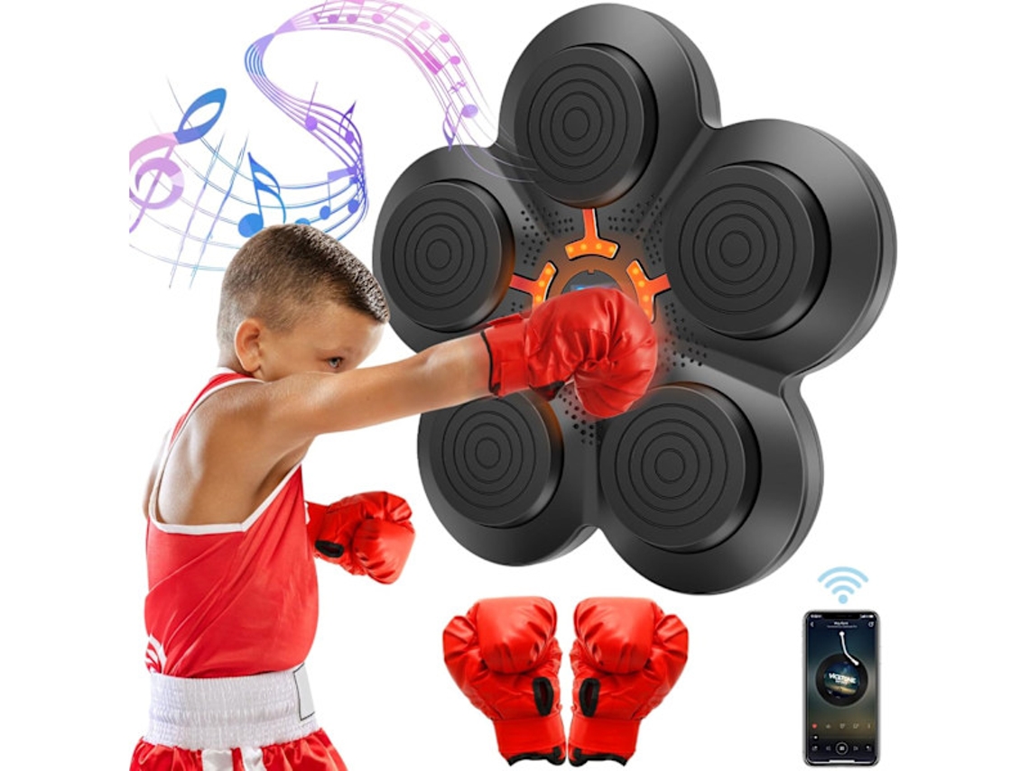 Máquina De Boxe Musical Inteligente De Parede, 37 X 33 Cm, Com Bluetooth, Visor Led E Luz Ajustável. Ideal Para Crianças. Aquaforge