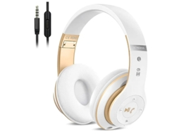 Fones De Ouvido Intra-auriculares Sem Fio Bluetooth Dobráveis ​​de Alta Fidelidade Com Microfone Embutido Controle De Volume Fm Branco Bestvite