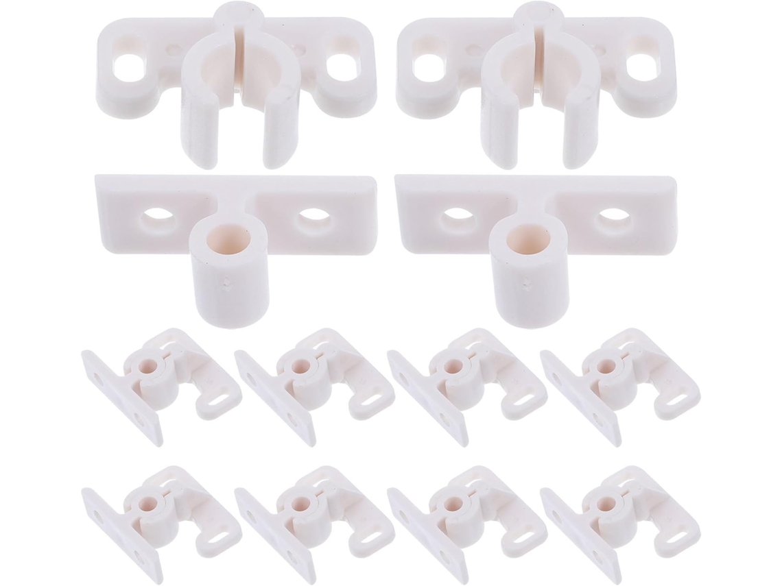 Conjunto De 12 Travas Pressão Para Portas E Móveis, Em Plástico Branco