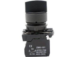 Seletor Rotativo De 3 Posições Com Alavanca Botão Pressão, Preto, Xb5 Ad33