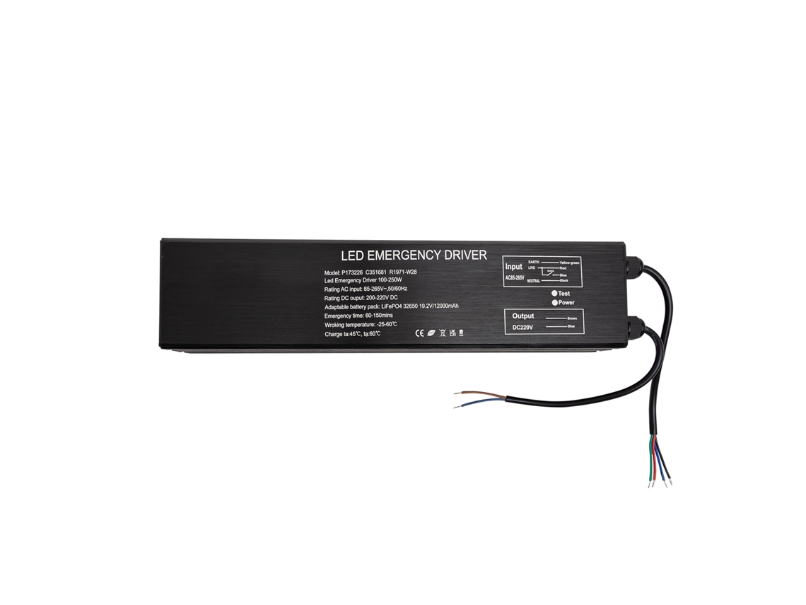 Driver de emergência para luminária LED de 250 W com carga total