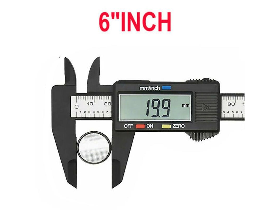 Paquímetro Digital Lcd De 150 Mm Micrômetro Ferramentas De Medição Régua Aquaforge (6 Polegadas)