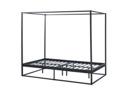 Cama com Dossel Kristianstad [EN.CASA] Metal Preto (206x125x180cm)