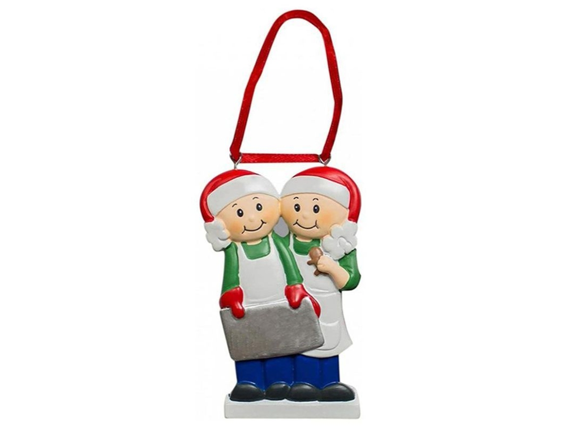 Adorno Colgante Navideño De Resina Pintado Para Árbol De Navidad Manual Diy Con Diseño Familiar