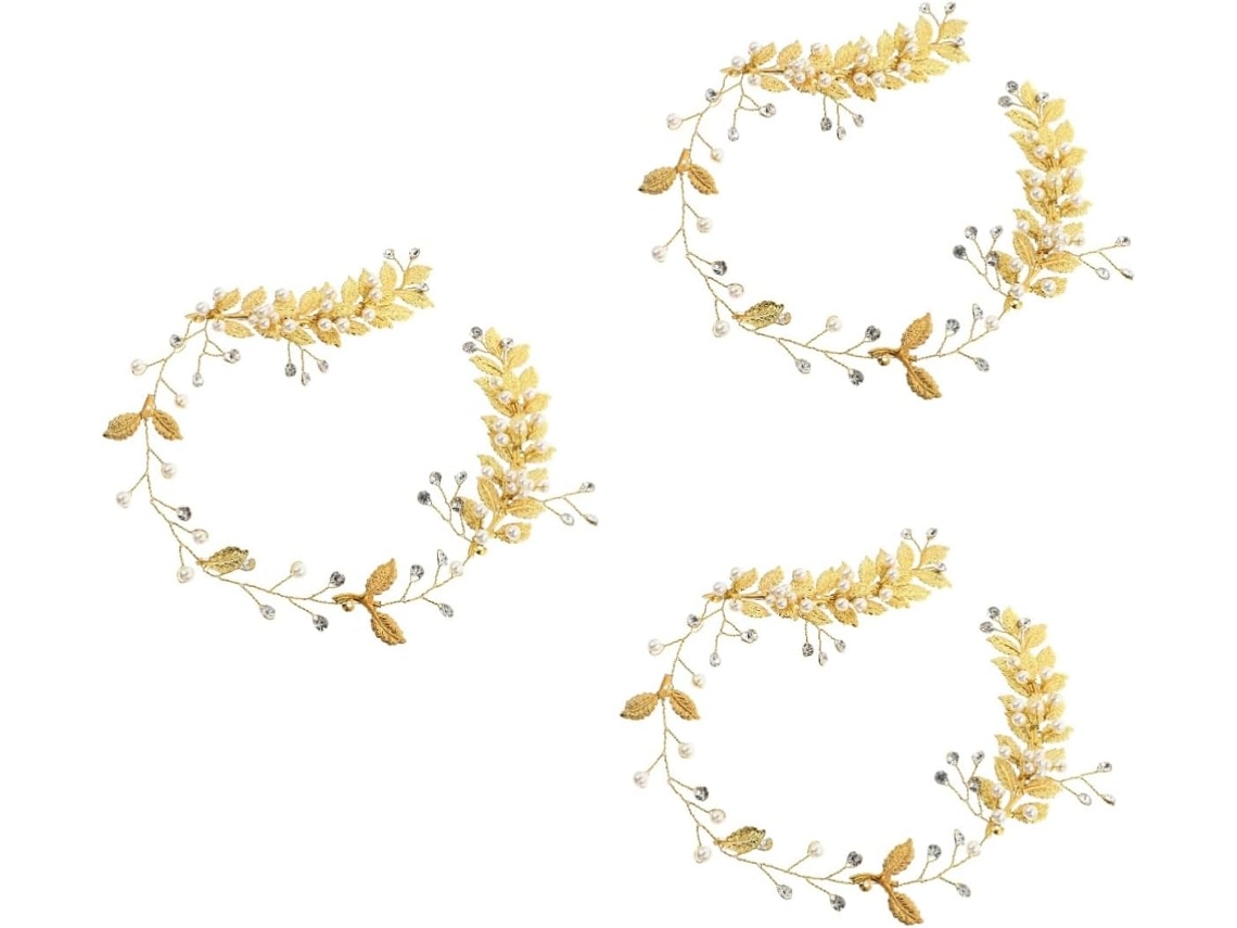 Conjunto De 3 Peças: Coroa De Casamento E Elegante Tiara Para Noiva, Acessório Para Festa.