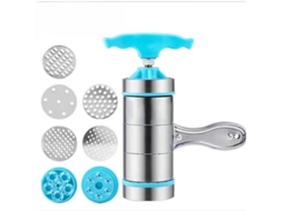 Máquina De Massas Manual, Em Aço Inoxidável, Com 7 Formas, Compacta E Fácil De Limpar. Azul Hexinyigjly