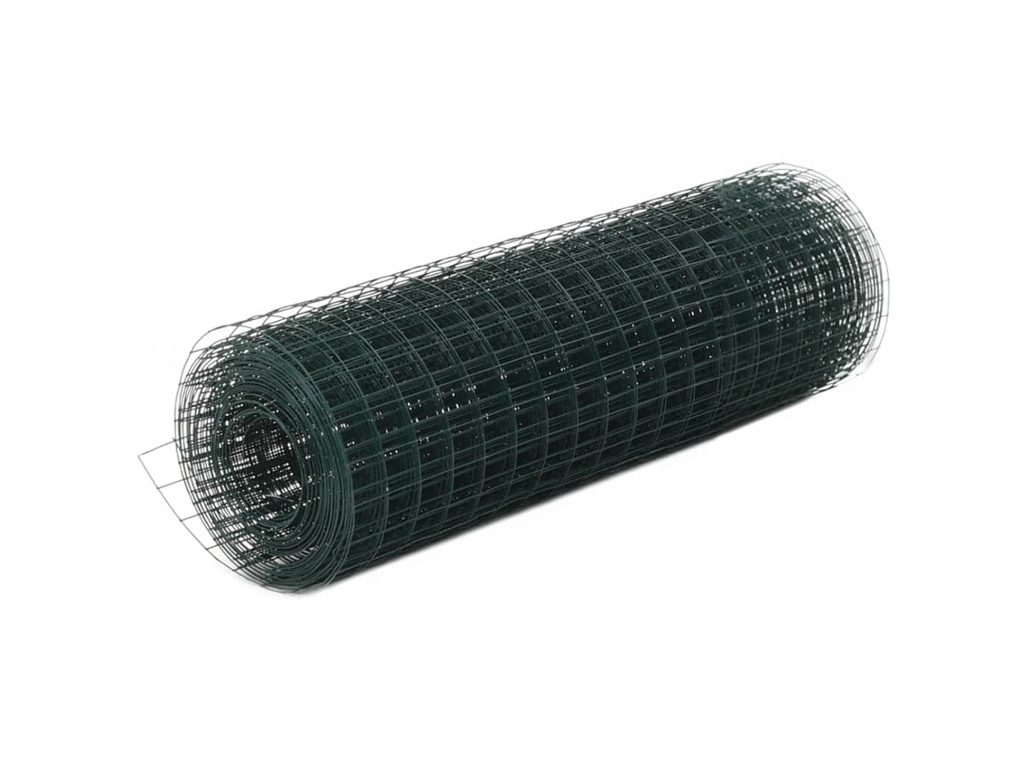 Vidaxl Cerca Arame Galinheiro 25x0,5 M Aço C/ Revestimento Pvc Verde