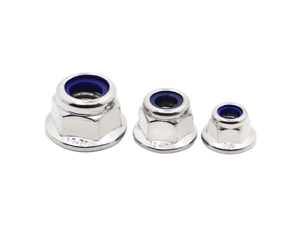 Porca Sextavada Autotravante Nylock Em Aço Inoxidável 304 A2-70 M3 M12 5 Peças