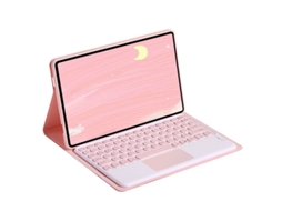 Capa para tablet YUNZII com teclado, elegante teclado rosa com teclas redondas, compatível com Fire HD 10 de 10,1 polegadas.