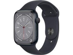 APPLE Watch Series 8 GPS 45 mm Meia-noite com Bracelete Desportiva Meia-noite