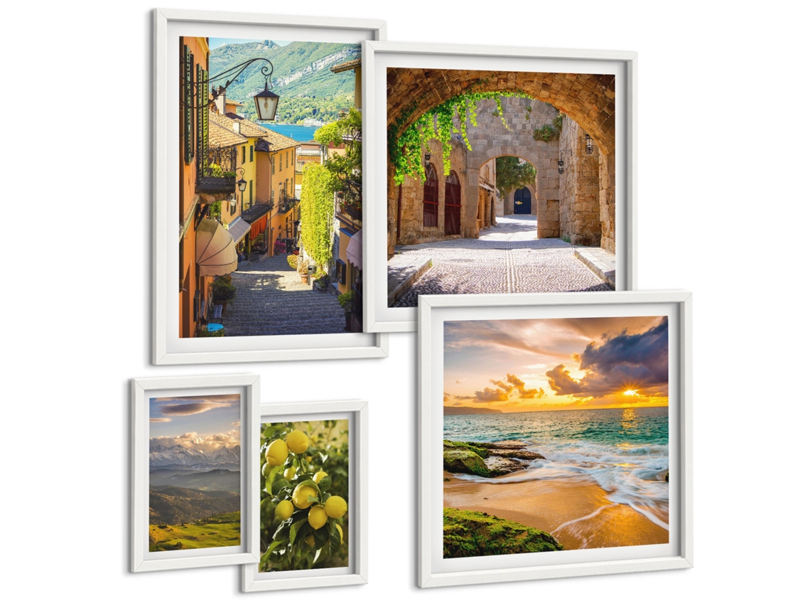 Conjunto De Pinturas Encantadoras Ruazinhas Paisagens Espelharte (5 Peças)