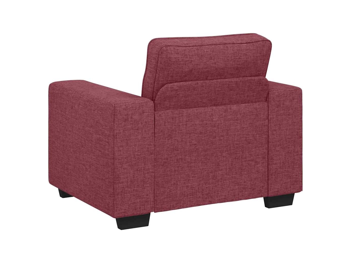 Conjunto de Sofá de 3 Peças com Almofadas em Tecido Vermelho Vinho SYFAX