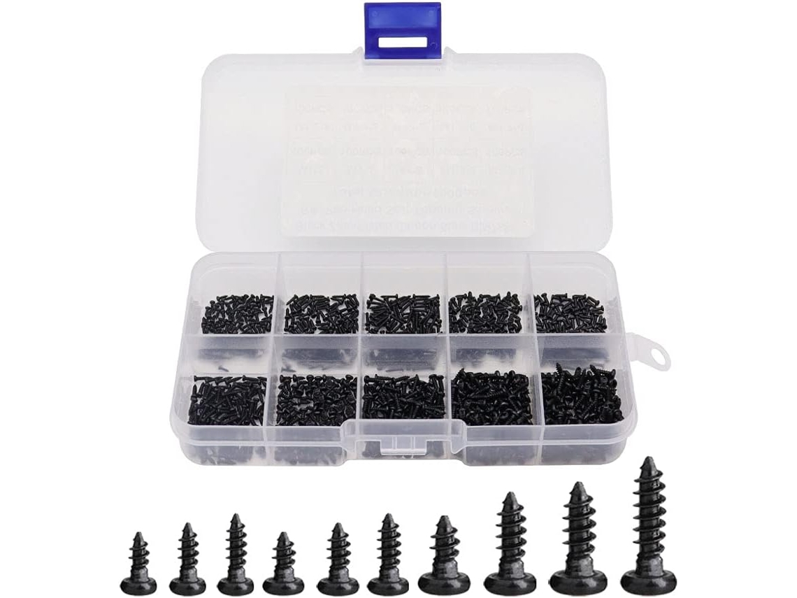 1000 Peças De Mini Parafusos Phillips Autoatarraxantes De Cabeça Redonda M1 M1.2 M1.4 M1.7 Para Madeira
