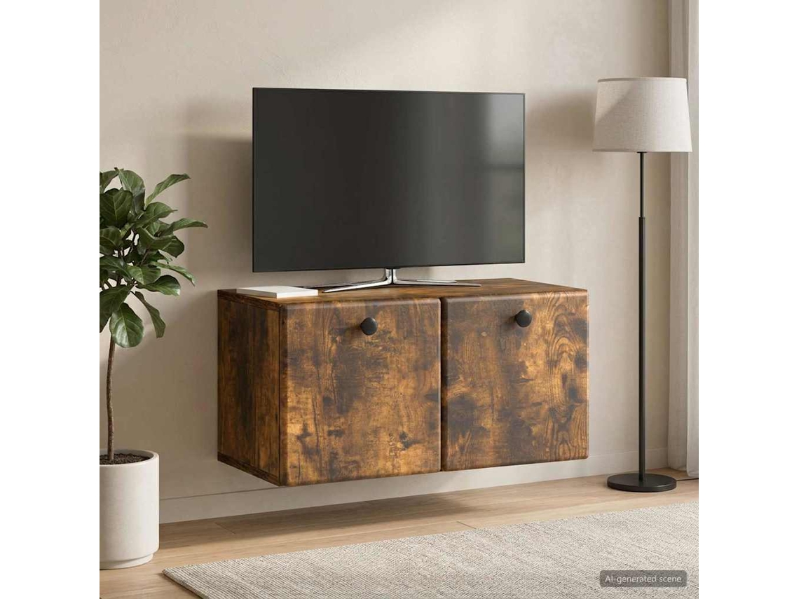 Vidaxl Gabinete De Tv De Parede 59,5 X 31 X 30 Cm Carvalho Fumado
