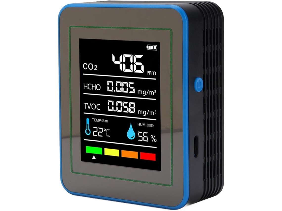 Detector Portátil De Qualidade Do Ar E Co2 Tvoc Hcho Para Uso