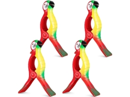 Suporte para Toalha de Praia, Cadeira, Suporte Portátil para Toalhas de Piscina, 4 Peças AQUAFORGE (estilo Papagaio)