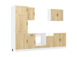 Conjunto 7 Armário de Cozinha Conjunto Kalmar VIDAXL Sonoma Carvalho