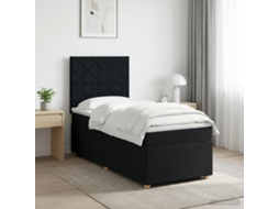 Vidaxl Cama Box Spring Com Colchão Preto 100 X 200 Cm Tecido