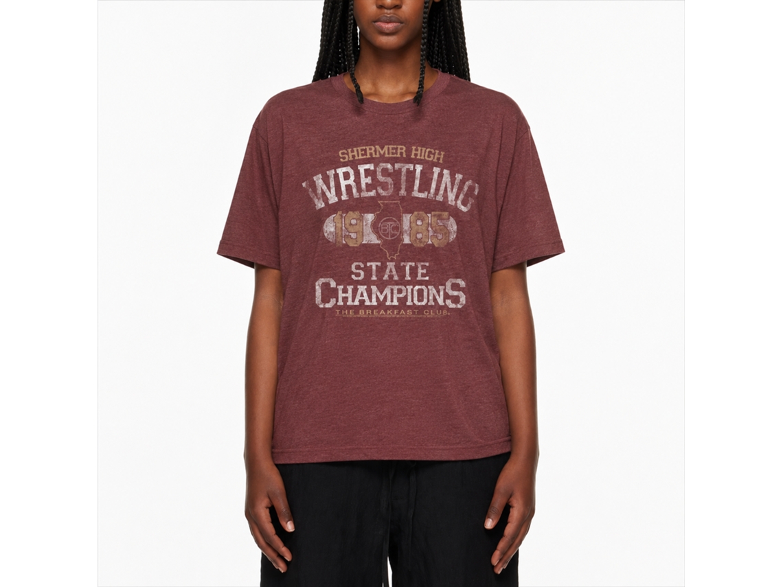 Rockinstone Breakfast Club Movie State Champ Heather Vintage Maroon Adult T-shirt Size:xxl