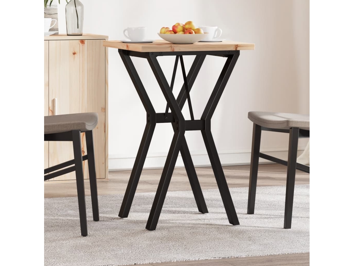 Vidaxl Mesa De Jantar Estrutura Em Y 50x50x75,5 Cm Pinho/aço