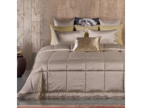 Colcha POTASSIO 250x260cm Taupe com 2 Almofadas — 100% Poliéster