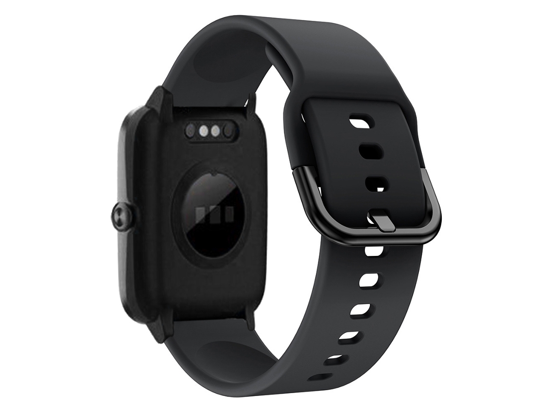 Bracelete de Smartwatch para ID205 / Willful SW021 de silicone com fivela galvanizada de 19 mm (preta)