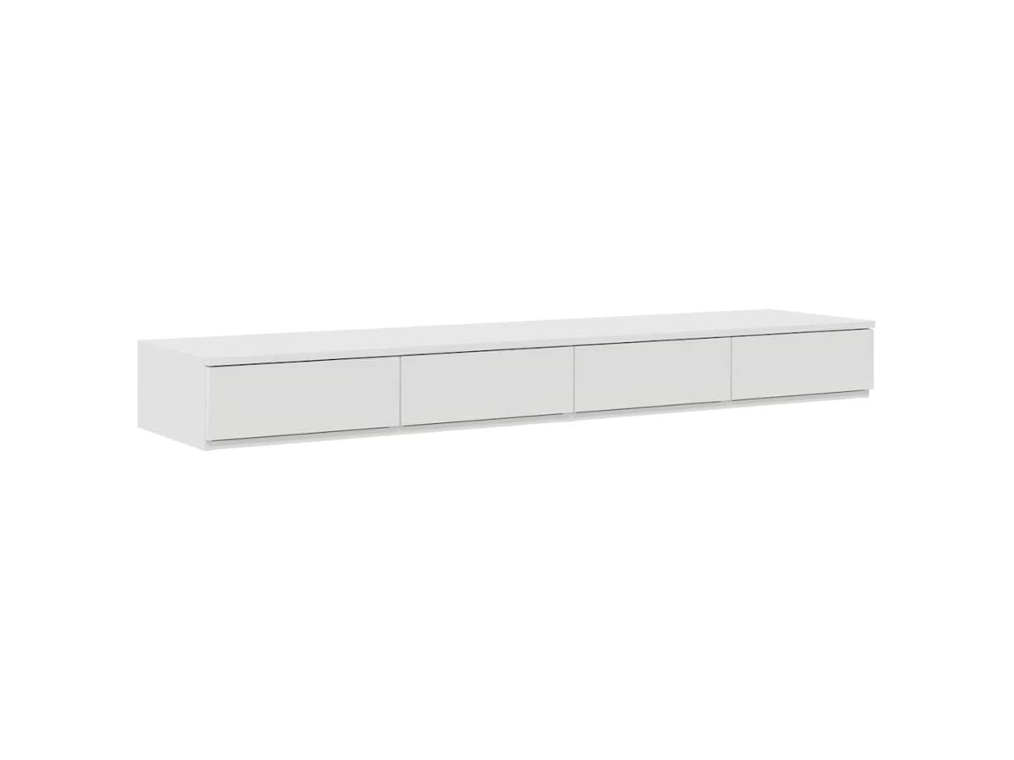 Gavetas de Cama Branco em Madeira Processada 140x36,5x16,5 cm