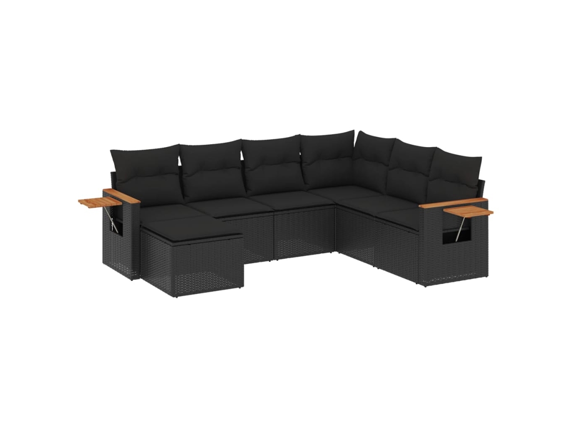 Garden Sofa Set, Garden Sofa Sets Vidaxl Preto Rattan / Vime (n/a)
