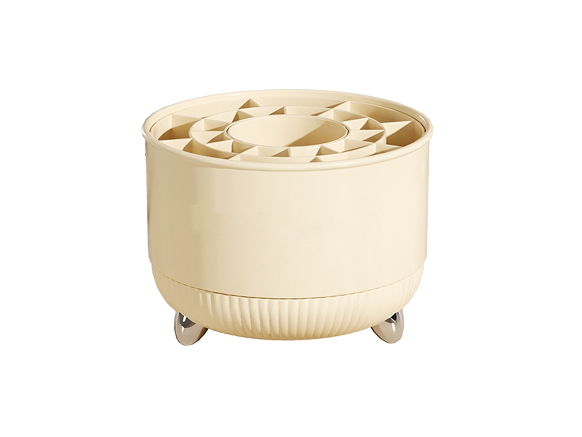 Organizador de Pincéis de Maquiagem S/MARCA rotativo 360° com 21 compartimentos grande branco creme