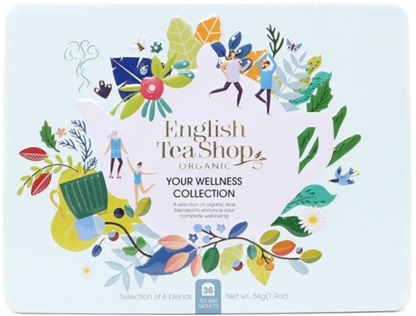 Chá ENGLISH TEA SHOP Your Wellness Collection Gift Tin (36 saquetas)