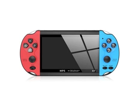 Consola Videojogos GAMEX7 Portátil Bateria Recarregável Azul e Vermelho (200 Jogos Incluídos)