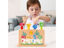 Brinquedo De Dinossauro De Madeira Pop Up, Jogo Montessori, Brinquedos Educativos Para Aprendizagem Pré Escolar, Para Bebês De 1, Aquaforge
