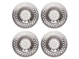 Conjunto de 4 Filtros de Pia de Aço Inoxidável com Tampa para Cozinha, Banheiro e Lavanderia | S/MARCA