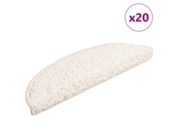 Vidaxl Tapetes De Escada 20 Peças 56x17x3 Cm Branco Semicircular