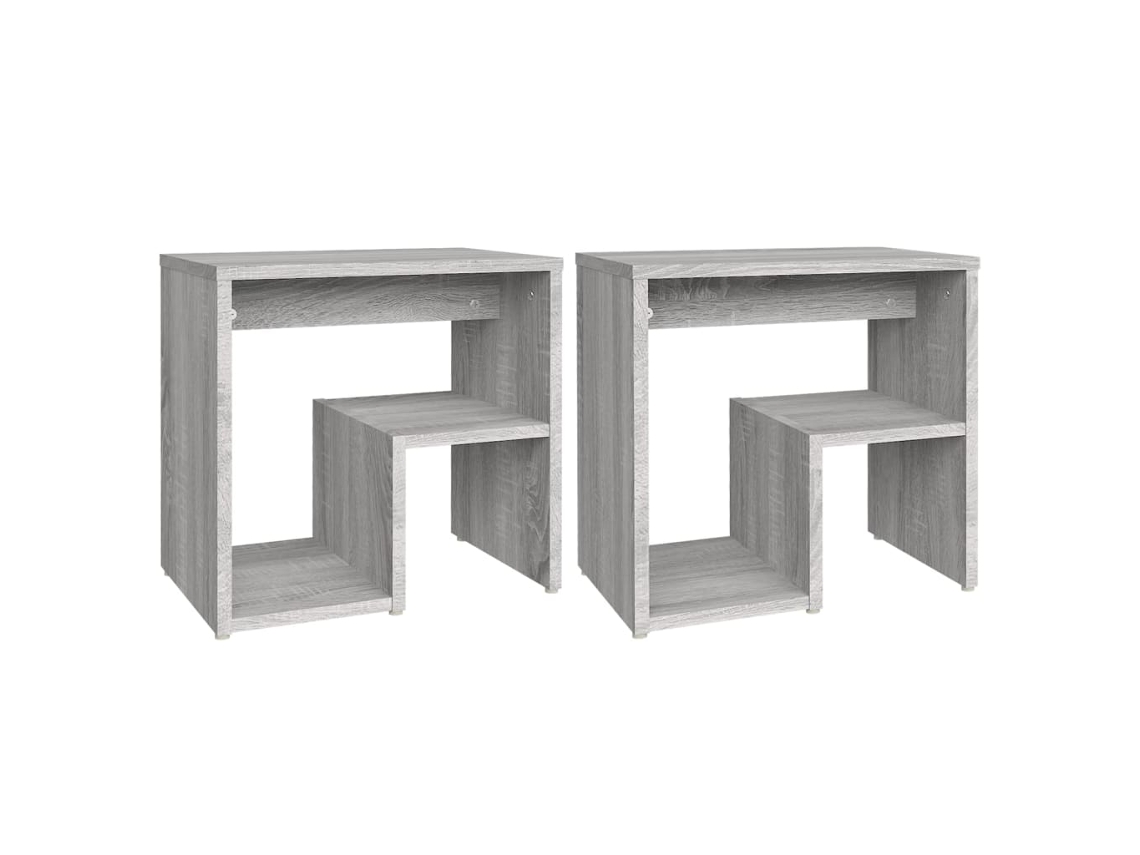 Conjunto de 2 Mesas Cabeceira em Madeira Proc. Sonoma Cinza MAISON EXCLUSIVE (40x30x40 cm)