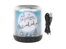 Alto Falante Bluetooth Sem Fio Com Aparência De Natal, Som Estéreo Hd, Alto Falante Portátil Com Luz Rgb Para Festa, Viagem, Natal Azul Olysi Shop