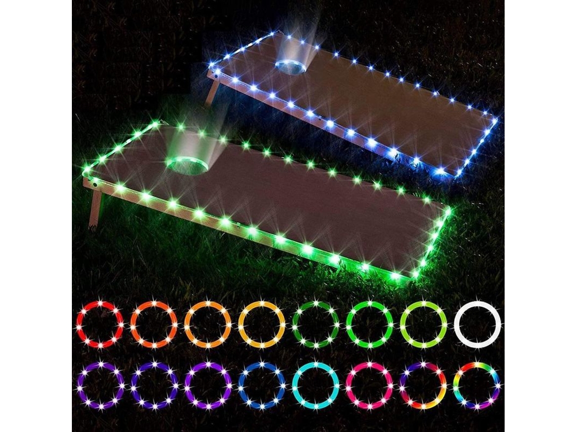 Luces Led Para Cornhole, Controle Remoto, 16 Cores, Iluminação De Borda E Aro, Jogo Noturno De Bola De Lona