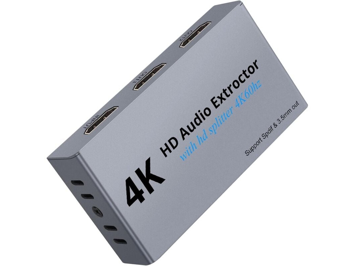 Extrator De Áudio Ultra Hd 4k 60hz, Separação De Sincronização Áudio Para Dispositivos Hd, Adaptador Hdmi 2.0 Com Ampla Compatibilidade