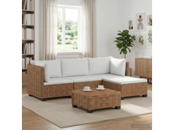 Vidaxl 5 Unid. Conjunto De Lounge Em Rattan Com Almofadas Gendt