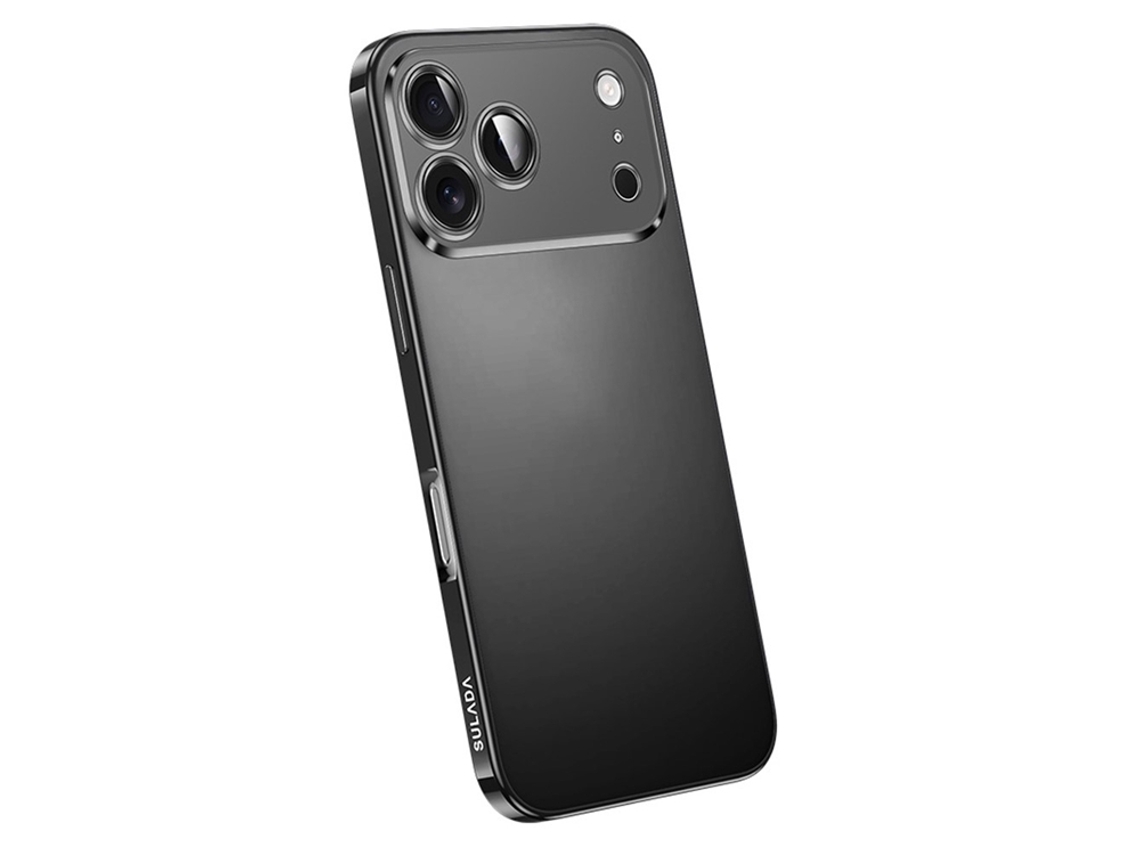 Capa Para Celular Sulada Para Iphone 17 Pro Com Acabamento Fosco E Revestimento Eletroplástico - Preta