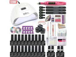 Kit de Arte de Unhas: Lâmpada Led de 120w/54w e Vernizes Gel Uv Coloridos, Uso Salão e Casa STELASPLEN