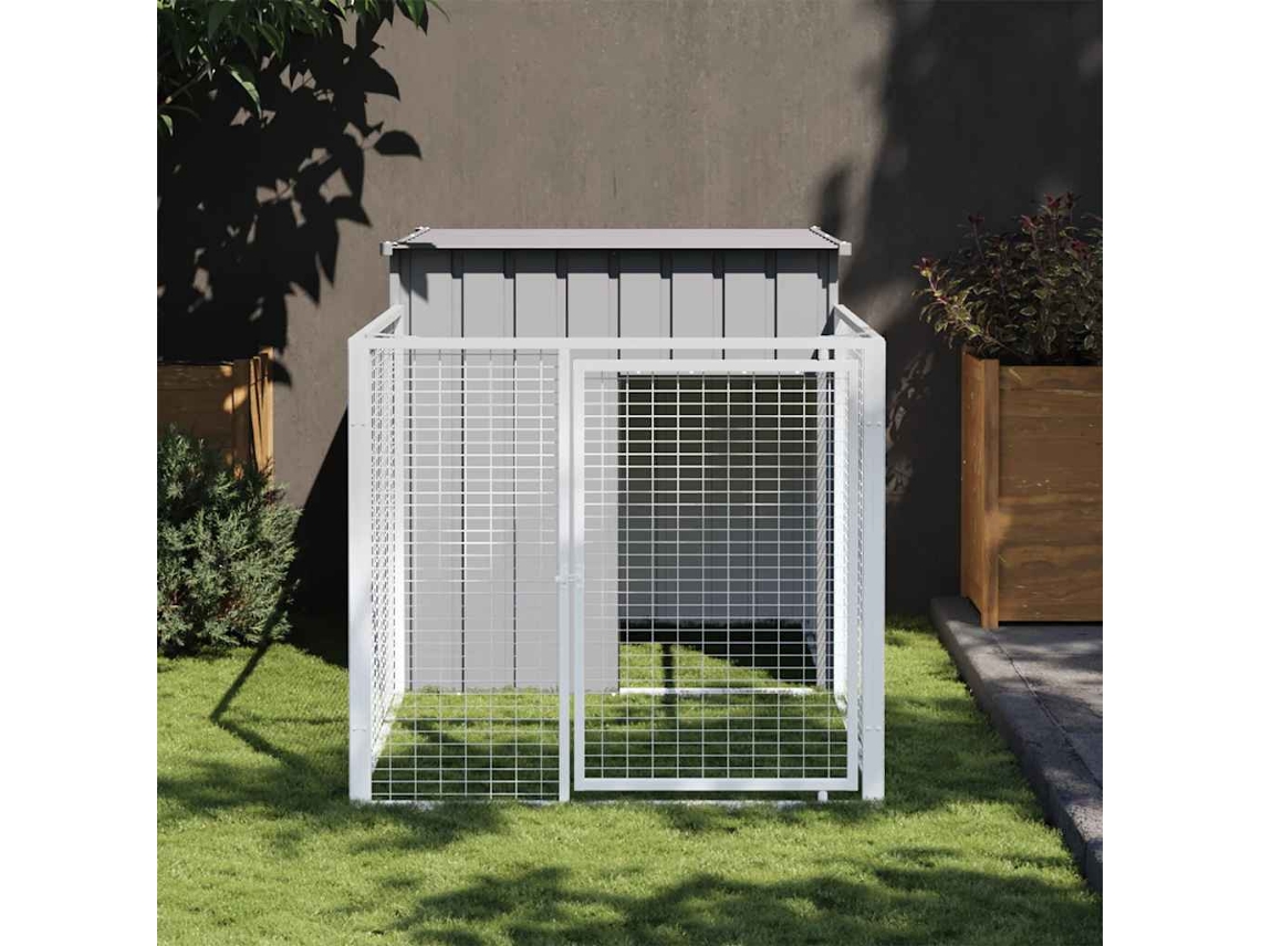 Vidaxl Casota Com Corredor Cinza Claro 110x201x110 Cm Aço Galvanizado