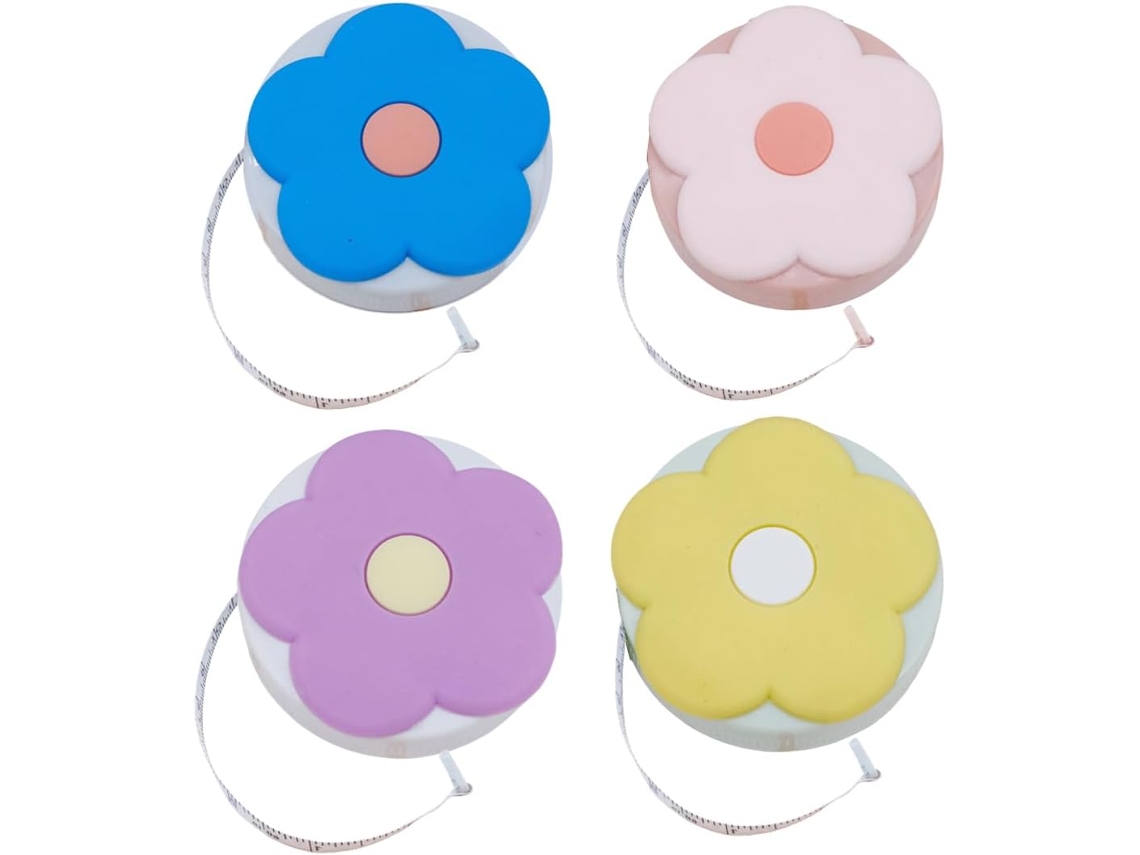 Conjunto De 4 Fitas Métricas Com Desenhos Animados, Fitas Métricas Florais Fofas